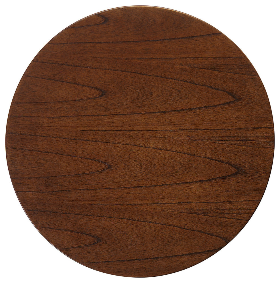 GDF Studio Evangeline Finished Wood End Table With Faux Wood Overlay, Natural Walnut