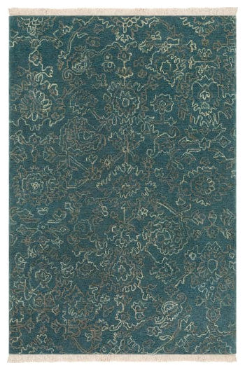 Surya Wilmington WLG-9004 6'x9' Rug, Navy/Teal/Khaki/Camel