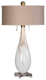 Cardoni White Glass Table Lamp Designed by Jim Parsons