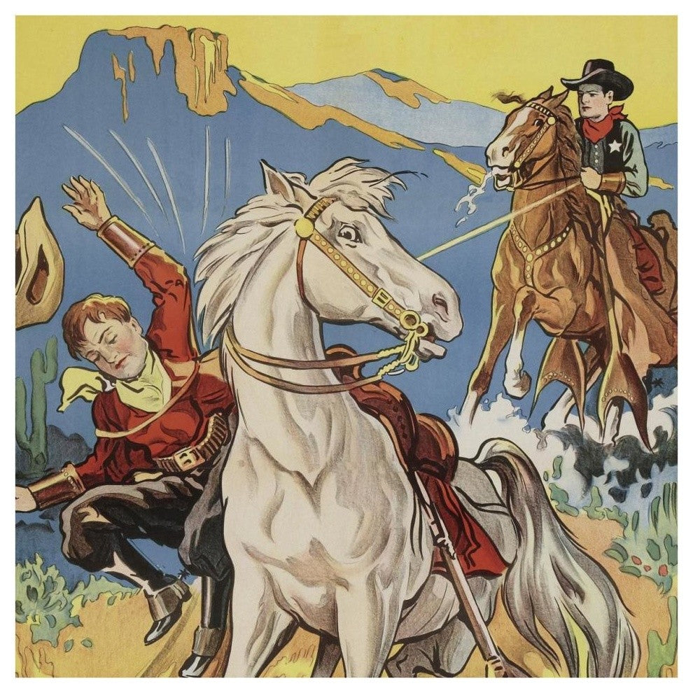 "Vintage Westerns: Vanishing men - Detail" Paper Print, 38"x38"