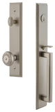 Carre' 1-Piece Dummy Handleset, D Grip and Parthenon Knob, Satin Nickel, 849132