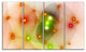 Orange Fractal Lights in Fog, Abstract Wall Art Canvas, 48"x28", 4 Panels