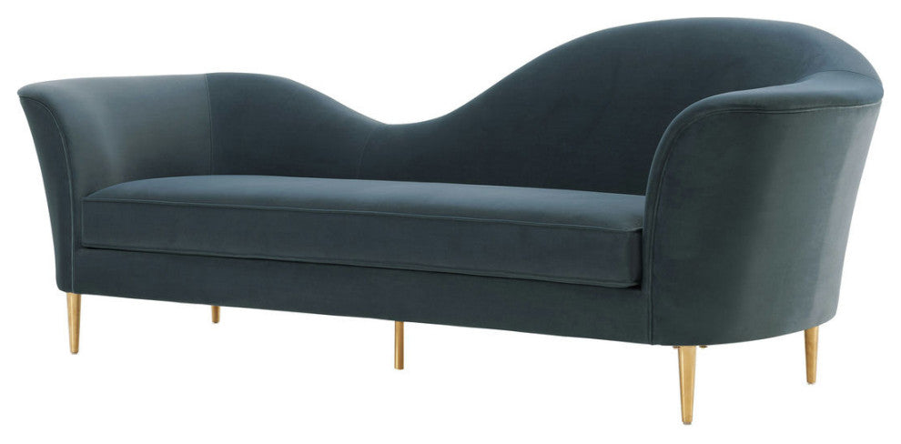 Plato Gray Velvet Sofa