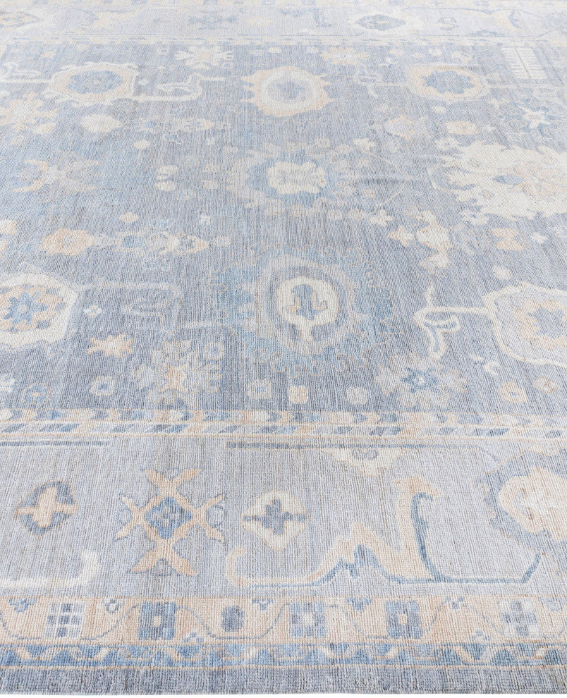 Oushak One-of-a-Kind Hand-Knotted Area Rug Gray, 9'1" x 11'11"