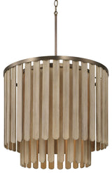 Capital Lighting 355651 Jada 5 Light 24"W Wood Pendant - Dark Brass