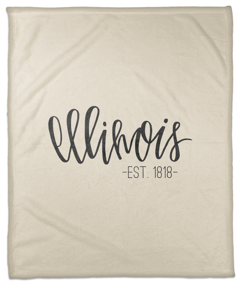 Illinois Established 50x60 Coral Fleece Blanket