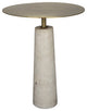 Noir Hotaru Side Table, White Marble and Antique Brass