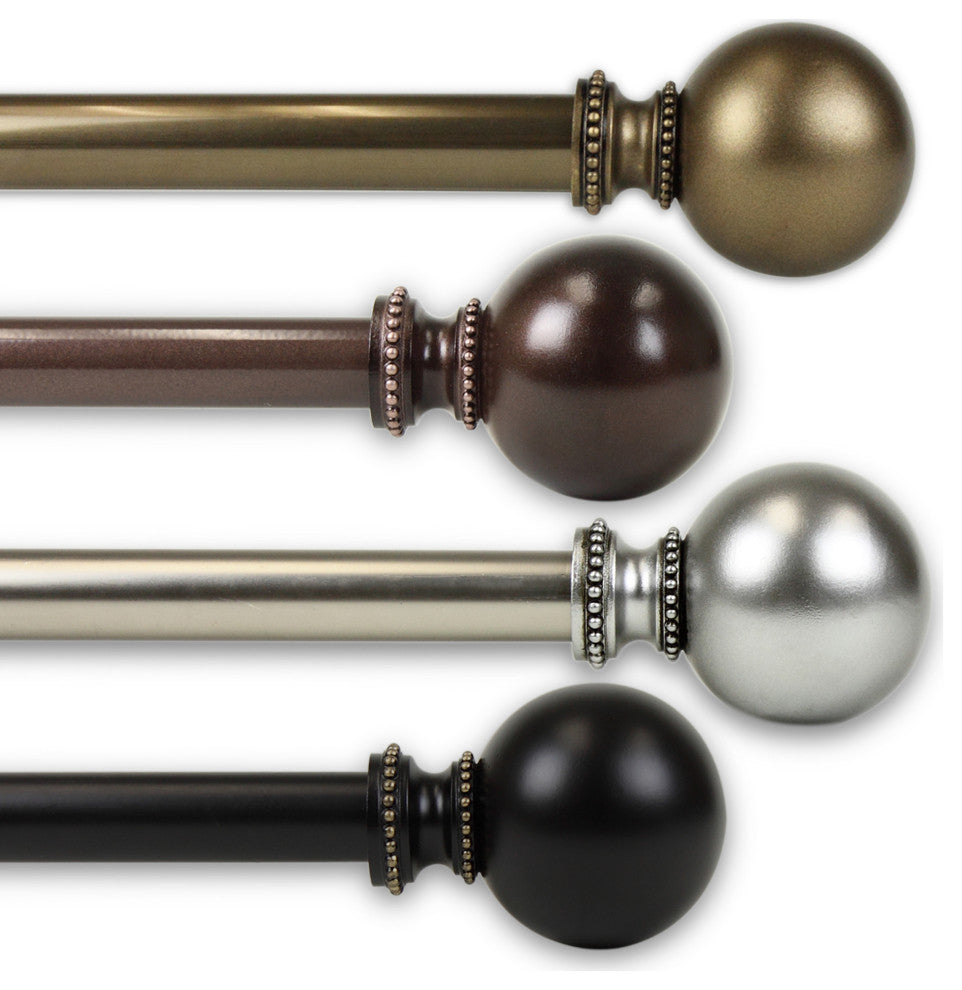 Julian 13/16" Diameter Curtain Rod, Cocoa, 18-28"