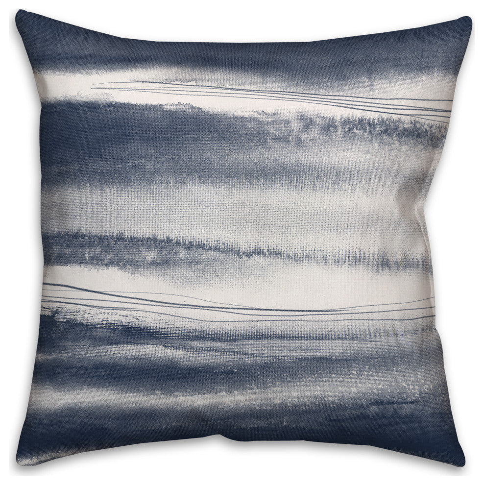 Blue Watercolor Waves 18x18 Indoor/Outdoor Pillow