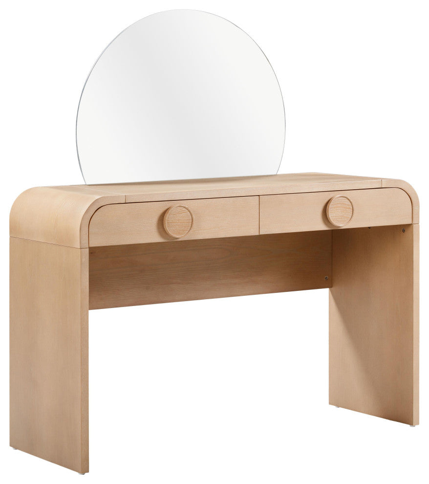 Moonrise Natural Ash 2-Drawer Vanity Desk