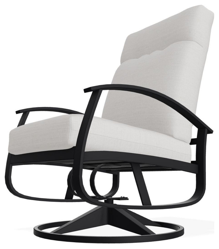 Belle Isle Cushion Deep Seat Outdoor Swivel Rocker, Tabloid Cloud/Black