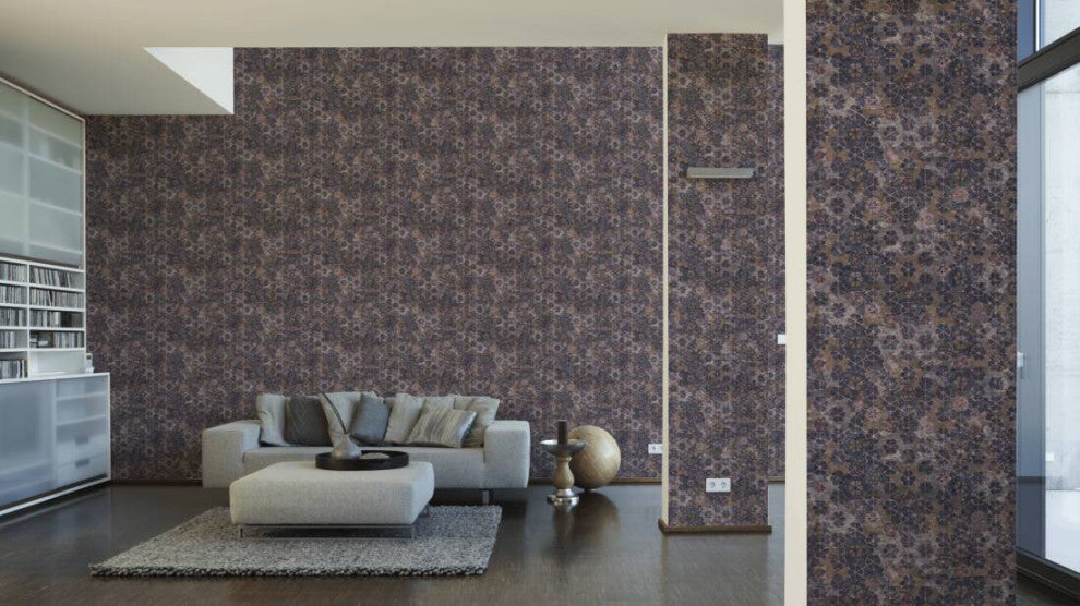 Mosaic Textured Wallpaper Featuring Flower Petals, 373914