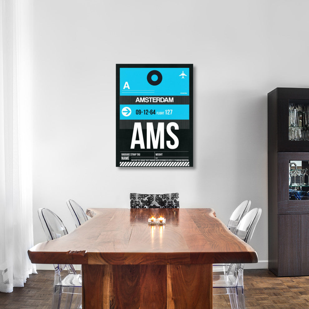 "AMS Amsterdam Luggage Tag 1" Fine Art Print