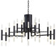 Zelbio | Gold/Black Postmodern LED Chandelier for Living Room, Black, 24 Lights - Dia68.1xh60.0cm / Dia26.8xh23.6"