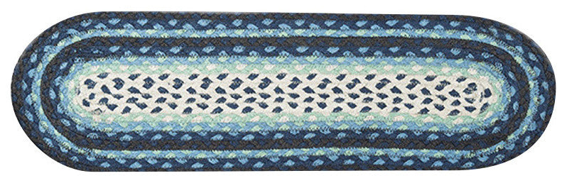 Blueberry/Cream Oval Stair Tread 27"x8.25"