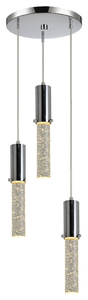 Woodbridge Lighting Pixie Chrome LED Pendant, 3l - 11"d