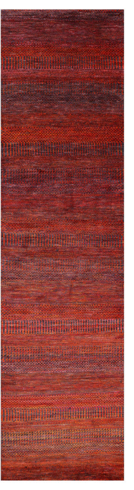 Wool & Silk Super Savannah Gabbeh Handmade Runner Rug 2' 7" X 10' 0" - Q13066