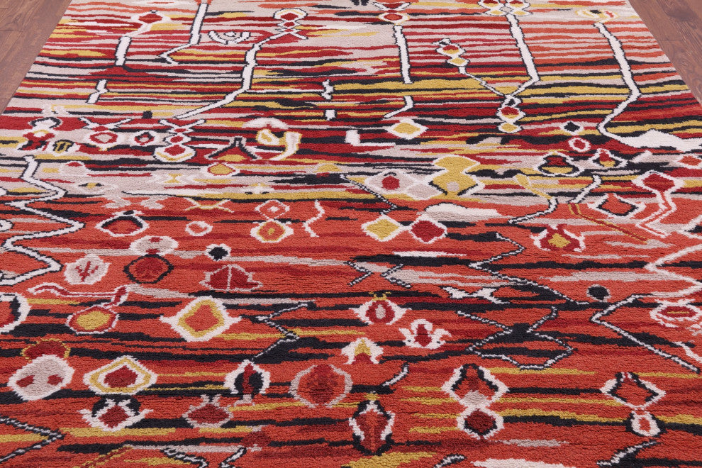 8' 4" X 10' 0" Moroccan Handmade Wool Rug Q9277