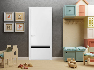 Solid French Door 30 x 80 | Planum 0012 White Silk with| Bathroom