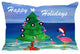 Holiday Pillow Sham, 30"x20", Flamingo Beach Christmas