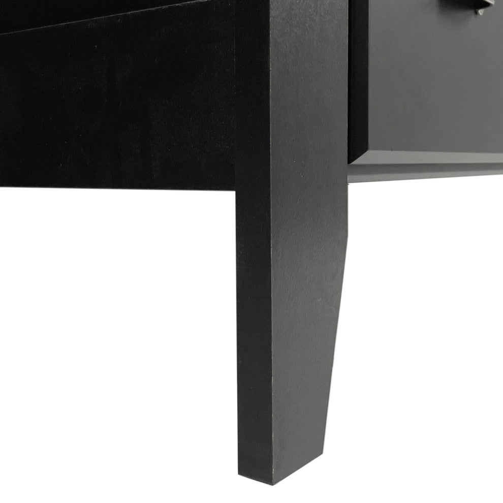Cleary Contemporary Faux Wood 6 Drawer Double Dresser, Black
