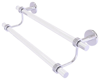 Clearview 24" Double Towel Bar with Dotted Accents, Satin Chrome