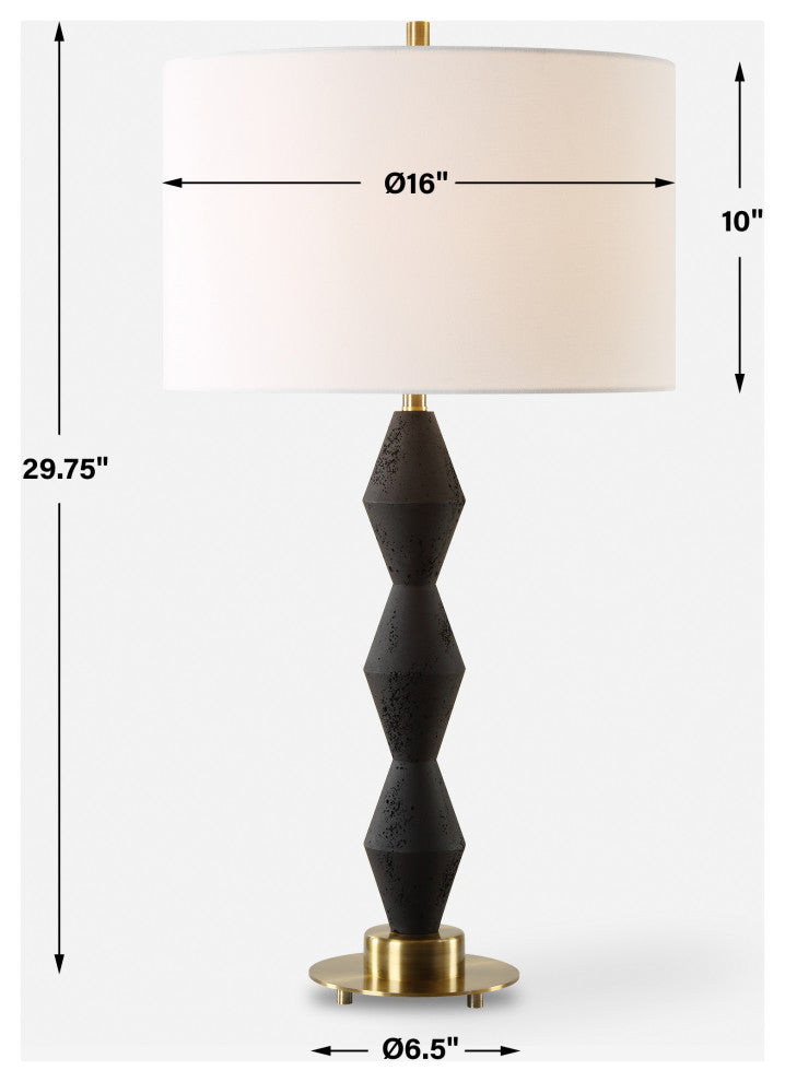 Uttermost Threefold Black Stone Table Lamp