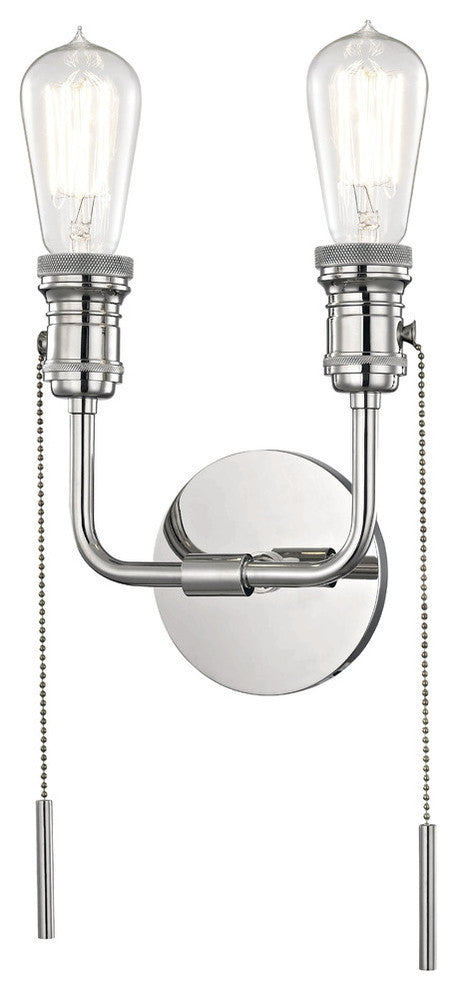 Lexi Two Light Wall Sconce - Polished Nickel Finish
