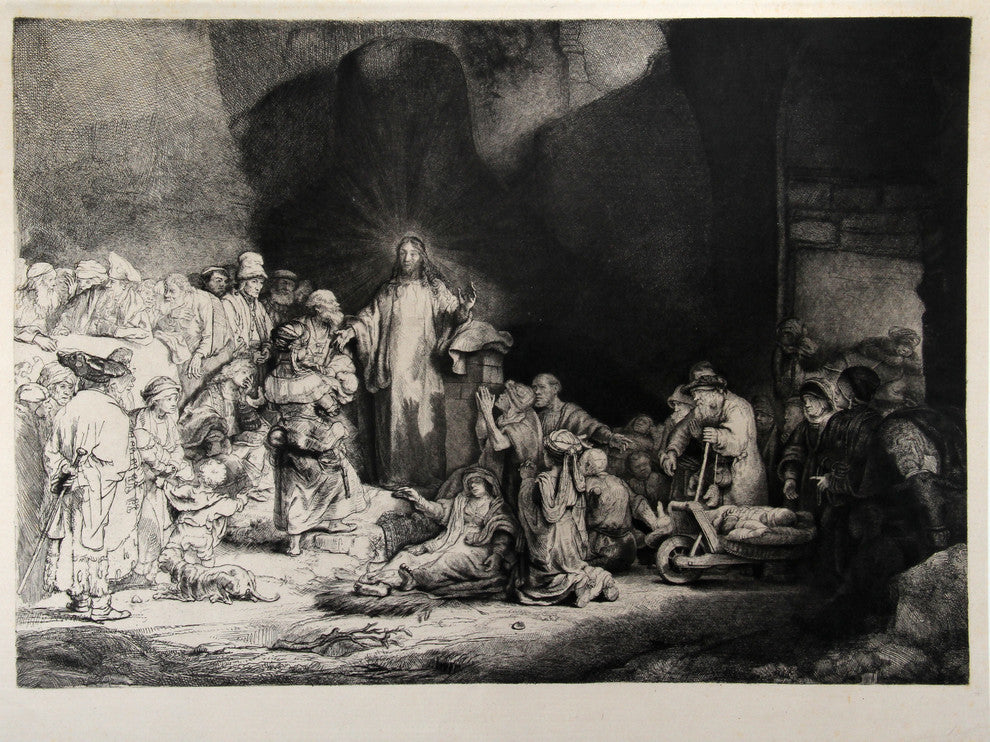 Rembrandt van Rijn "Jesus Christ Guerissant les Malades, B74" Heliogravure