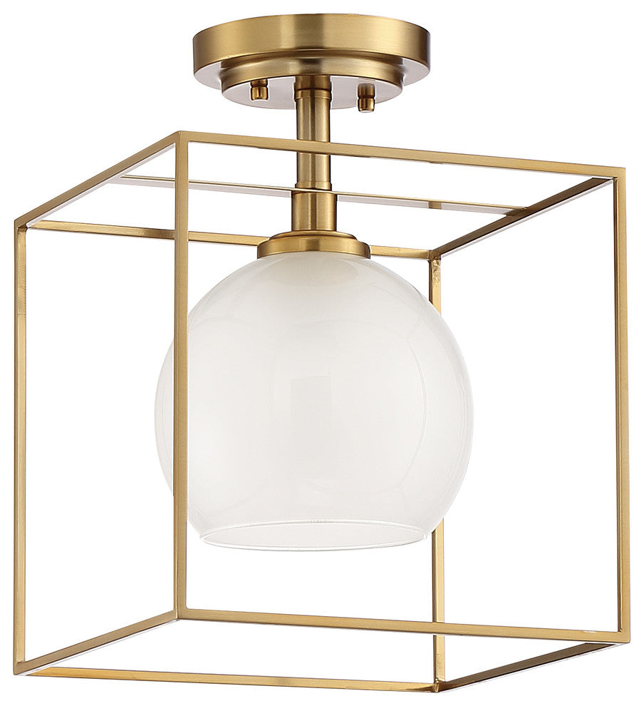 Cowen 1 Light Semi-Flushmount, Brushed Gold