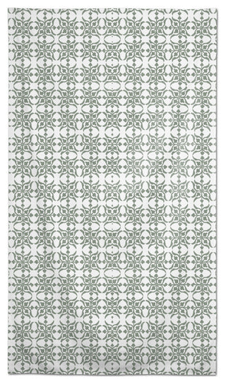 Distressed Tile Pattern Green 58x102 Tablecloth