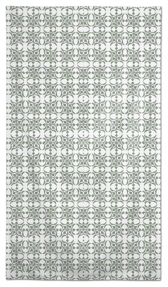 Distressed Tile Pattern Green 58x102 Tablecloth