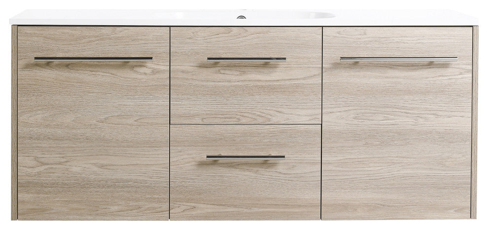 48 Inch Wall Mounted Plywood Bathroom Vanity with Gel Basin and Drawers