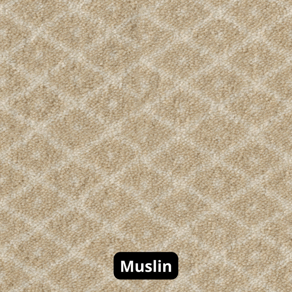 Diamond Pattern 3/8 Thick Indoor Area Rug Carpet, Muslin, 6x9