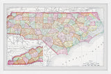 "Colored Map Ocean" Framed Painting Print, 36x24