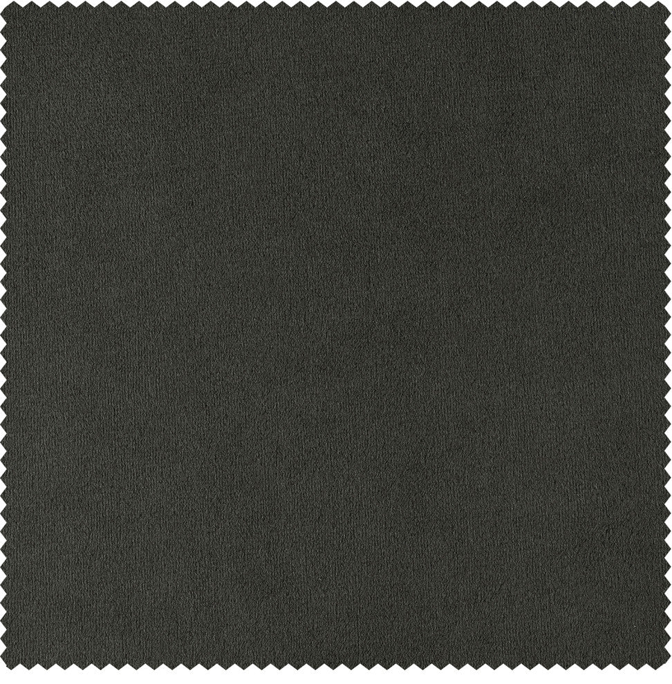 Extra Wide Blackout Velvet Curtain Single Panel, Gunmetal Gray, 100"x96"
