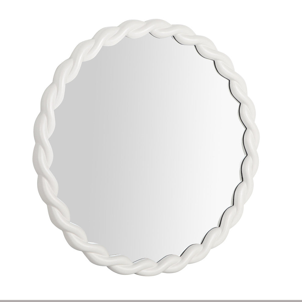 Agnes Cream Round Mirror - Cream
