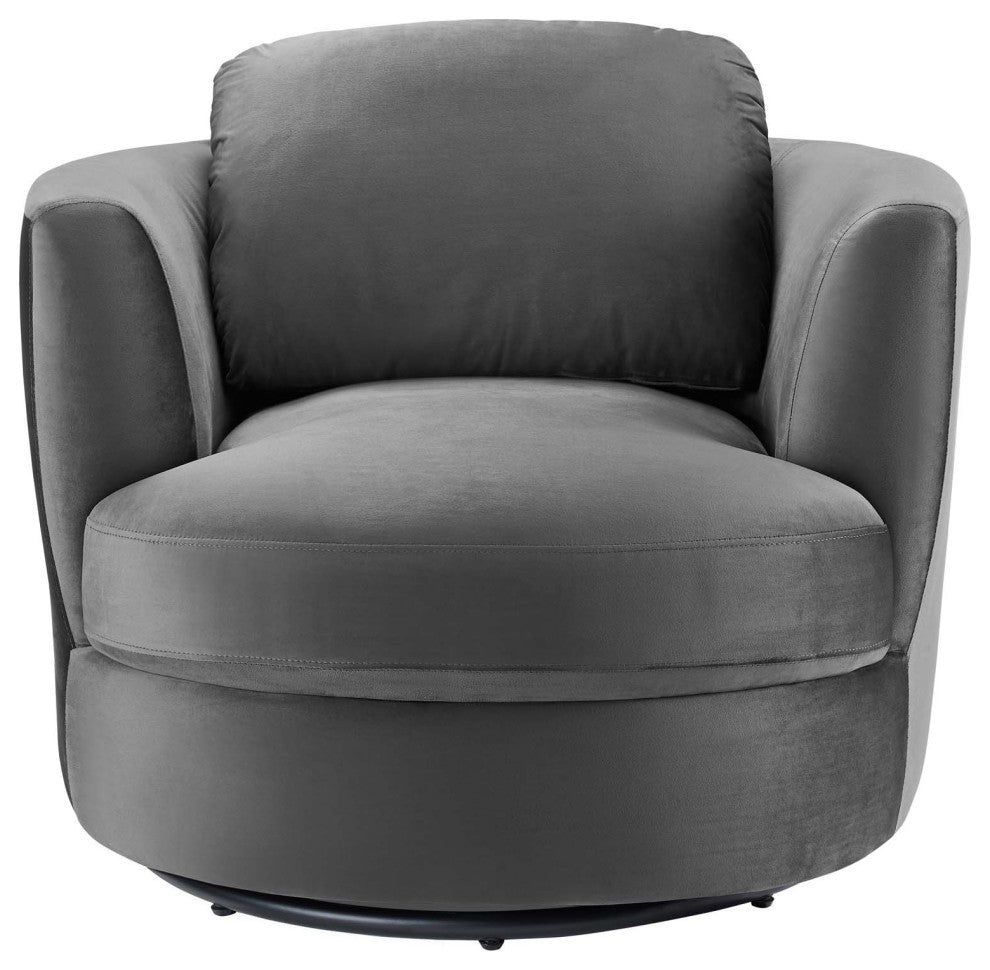 Armchair Accent Chair, Velvet, Gray, Modern, Living Lounge Hospitality