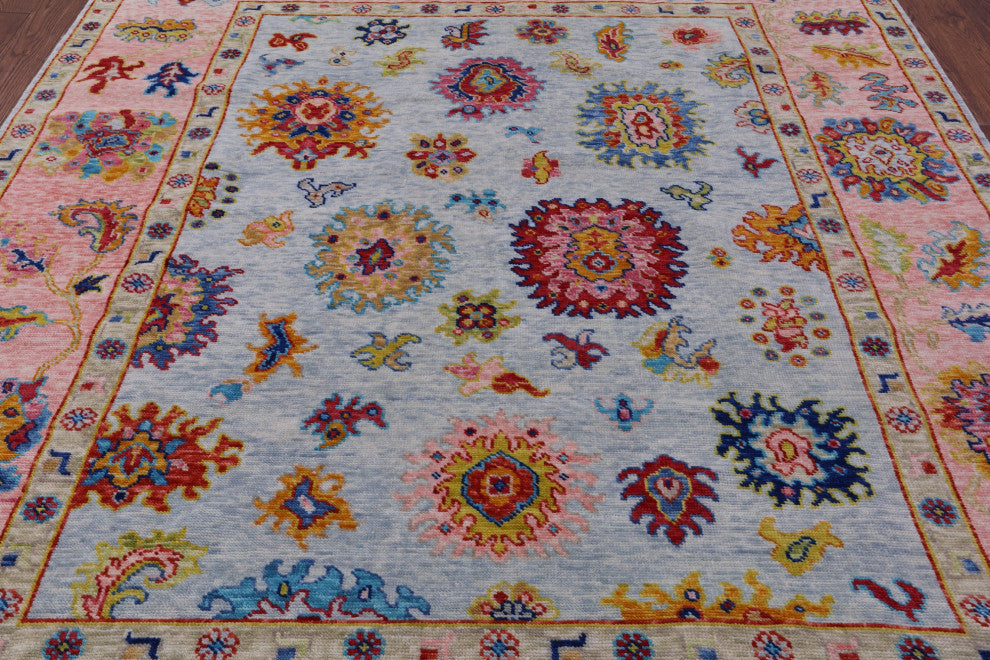 Turkish Oushak Hand-Knotted Wool Rug 8' 3" X 9' 11" - Q13544