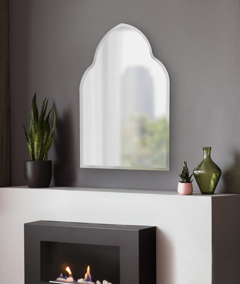 Reign Modern Frameless Arch Mirror, Silver 20x30