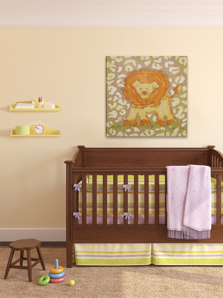 Marmont Hill, "Tan Lion" by Reesa Qualia Painting Print on Wrapped Canvas, 32x32