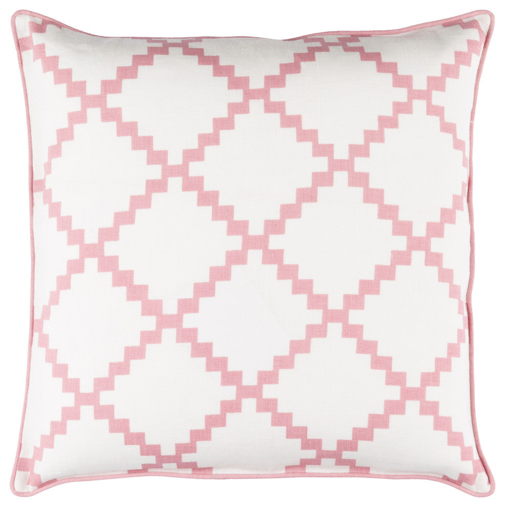 Surya Parsons PR-006 22"x22" Pillow Kit, Rose/White