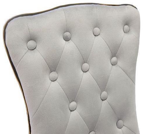 Elise Tufted Vanity Chair, Cool Gray
