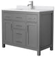 42" Single Bathroom Vanity, Dark Gray, White Cultured Marble Countertop, Sink
