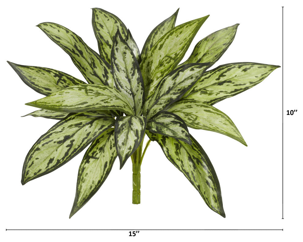 10" Variegated Silver Queen Artificial Plant, Set of 6