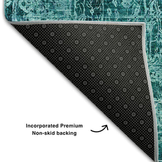 Premium Machine Washable Mayfield AMF559 Teal 10' x 14' Rug