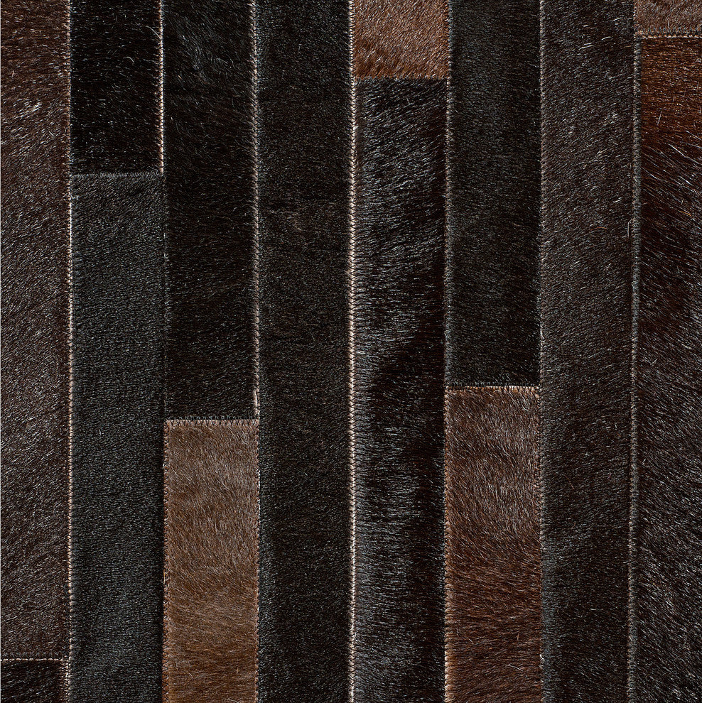 Cowhide Patchwork Rug, Poseidon, Cassiterite, 6'x9'