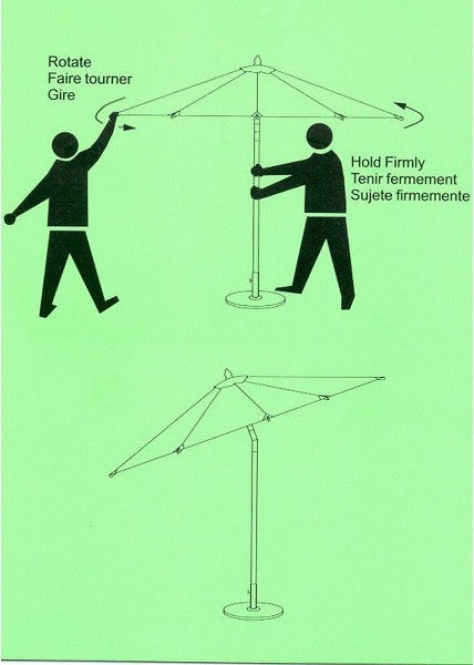 11' Round Market Umbrella Tilt Pulley Frequency Sand Sunbrella Cushion