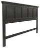 Farmhouse Basics King Bed Headboard in Wood Rustic Black