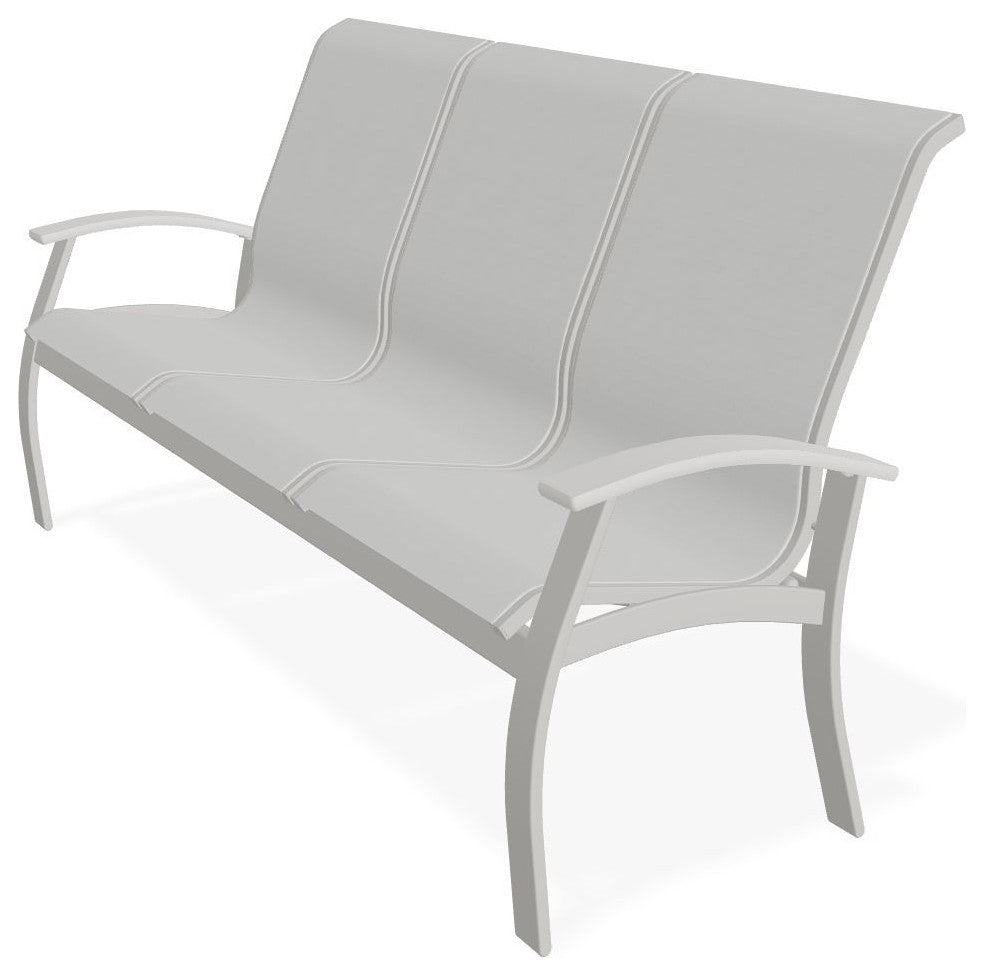 Belle Isle Sling 3-Seat Outdoor Sofa, White/Snow